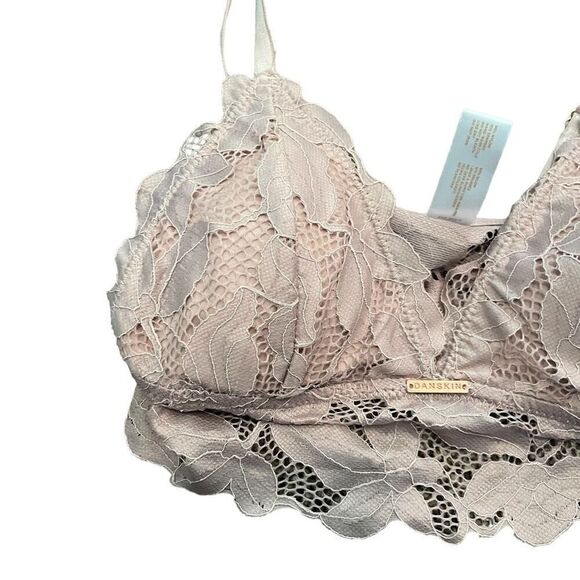 NWT DANSKIN Intimates Pink Lace Bralette Size S - Picture 2 of 4